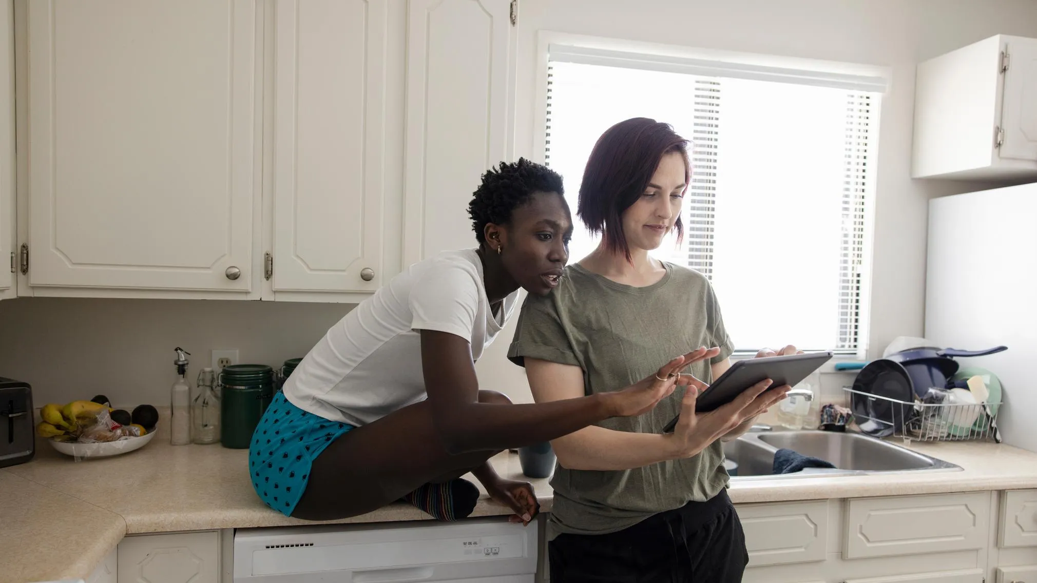 Couple reviewing documents